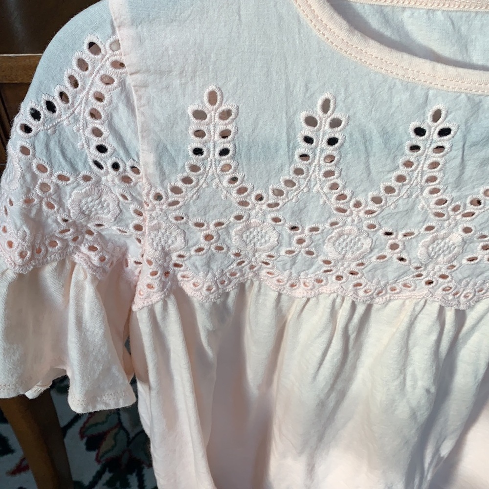 J Crew Eyelet Flutter Sleeve Top - image 3
